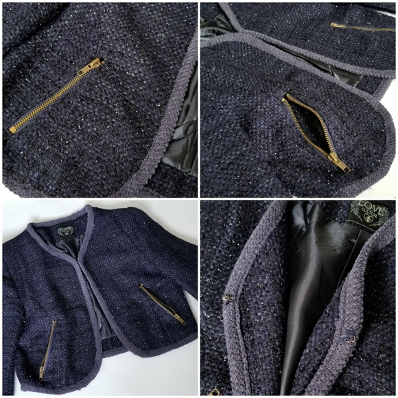 Love Culture Women's Blazer 3/4 Sleeve Blue Sz S - Picture 5 of 8